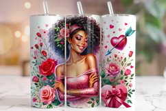 Afro Woman Tumbler Wrap, Valentine&#039;s Day Tumbler, Black Girl Product Image 1