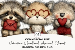 Valentine Woodland Animal Clipart Product Image 1