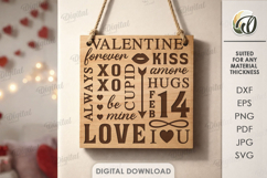 Valentine Word Art Signs Bundle Laser Cut. Wall Decor SVG Product Image 2