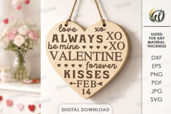 Valentine's Day Word Art Sign Laser Cut. Wall Decor SVG Product Image 1