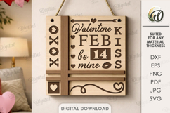 Valentine's Day Word Art Sign Laser Cut. Wall Decor SVG Product Image 1