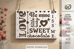 Valentine's Day Word Art Sign Laser Cut. Wall Decor SVG Product Image 1