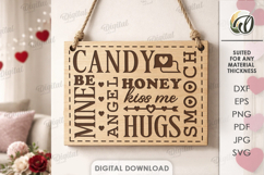 Valentine's Day Word Art Sign Laser Cut. Wall Decor SVG Product Image 1