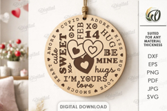 Valentine Word Art Signs Bundle Laser Cut. Wall Decor SVG Product Image 10