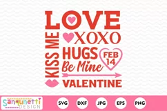 Valentine word art SVG