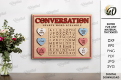 Valentine&#039;s Day Word Search Laser Cut. Wall Decor SVG Product Image 1