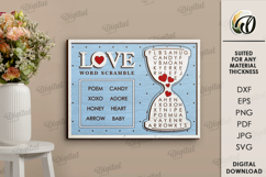 Valentine&#039;s Day Word Search Bundle Laser Cut. Wall Decor SVG Product Image 4