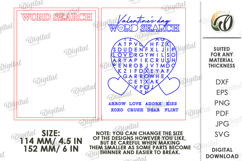Valentine&#039;s Day Word Search Laser Cut. Wall Decor SVG Product Image 2