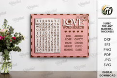 Valentine&#039;s Day Word Search Laser Cut. Wall Decor SVG Product Image 1