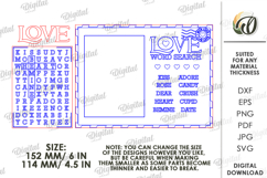 Valentine&#039;s Day Word Search Laser Cut. Wall Decor SVG Product Image 2