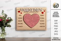 Valentine&#039;s Day Word Search Laser Cut. Wall Decor SVG Product Image 1