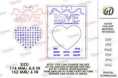 Valentine&#039;s Day Word Search Laser Cut. Wall Decor SVG Product Image 2