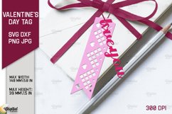 Valentine Layered Tag. Gift Label Paper Cut. I Love You SVG Product Image 1