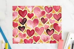 Hearts 20 oz Tumbler Wrap JPG Valentine Sublimation Design Product Image 2
