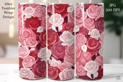 Roses 20 oz Tumbler Wrap JPG Valentine Sublimation Design Product Image 1