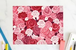 Roses 20 oz Tumbler Wrap JPG Valentine Sublimation Design Product Image 2