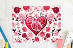 Roses 20 oz Tumbler Wrap JPG Valentine Sublimation Design Product Image 2