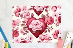Roses 20 oz Tumbler Wrap JPG Valentine Sublimation Design Product Image 2