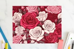 Roses 20 oz Tumbler Wrap JPG Valentine Sublimation Design Product Image 2