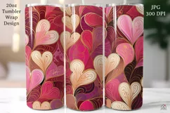 Hearts 20 oz Tumbler Wrap JPG Valentine Sublimation Design Product Image 1