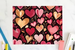 Hearts 20 oz Tumbler Wrap JPG Valentine Sublimation Design Product Image 2