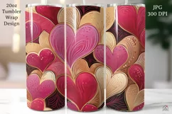 Hearts 20 oz Tumbler Wrap JPG Valentine Sublimation Design Product Image 1