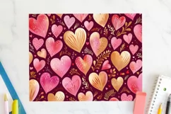 Hearts 20 oz Tumbler Wrap JPG Valentine Sublimation Design Product Image 2