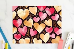 Hearts 20 oz Tumbler Wrap JPG Valentine Sublimation Design Product Image 2