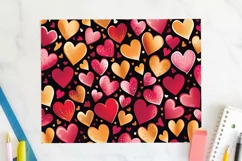 Hearts 20 oz Tumbler Wrap JPG Valentine Sublimation Design Product Image 2