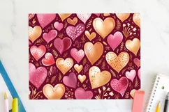 Hearts 20 oz Tumbler Wrap JPG Valentine Sublimation Design Product Image 2
