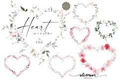 watercolor heart wreath