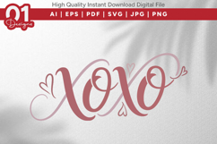 XOXO Valentine Quotes SVG Design Product Image 1