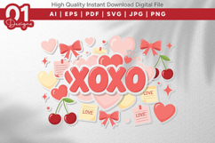 XOXO Valentine Quotes SVG Design Product Image 1