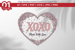 XOXO Valentine Quotes SVG Design Product Image 1