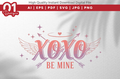 XOXO Be Mine Valentine Quotes SVG Design Product Image 1