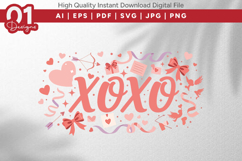 XOXO Valentine Quotes SVG Design Product Image 1