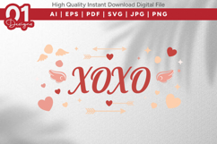 XOXO Valentine Quotes SVG Design Product Image 1