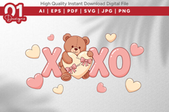 XOXO Valentine Quotes SVG Design Product Image 1