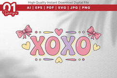 XOXO Valentine Quotes SVG Design Product Image 1