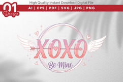XOXO Be Mine Valentine Quotes SVG Design Product Image 1