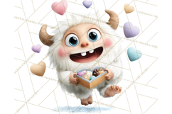 Valentine Yeti Clipart PNG Cute Love Monster Art Product Image 2