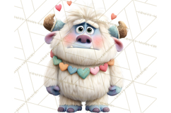 Valentine Yeti Clipart PNG Cute Love Monster Art Product Image 2