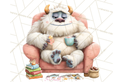 Valentine Yeti Clipart PNG Cute Love Monster Art Product Image 3