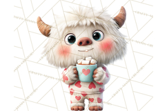 Valentine Yeti Clipart PNG Cute Love Monster Art Product Image 2
