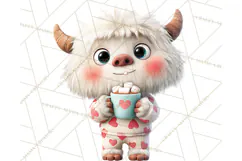 Valentine Yeti Clipart PNG Cute Love Monster Art Product Image 2