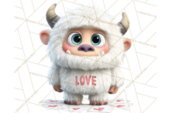 Valentine Yeti Clipart PNG Cute Love Monster Art Product Image 2