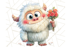 Valentine Yeti Clipart PNG Cute Love Monster Art Product Image 5