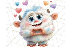Valentine Yeti Clipart PNG Cute Love Monster Art Product Image 2