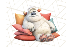 Valentine Yeti Clipart PNG Cute Love Monster Art Product Image 3