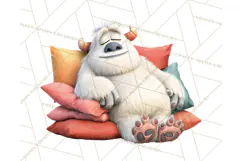 Valentine Yeti Clipart PNG Cute Love Monster Art Product Image 3